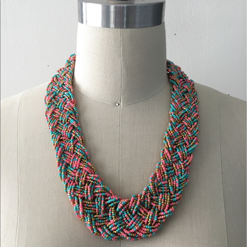 Coral Pink Turquoise Gold Coral Necklace